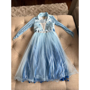 Girls Frozen Dress Up Costume Blue White Size 4/110